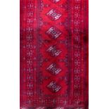 Turkoman runner with Bokara geometric decoration, 280 x 85cm