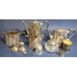 Mixed collection of silver and plated items comprising a four piece Regency type tea service of