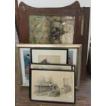 A pair of late 19th century coloured prints after DG Rowlandson, 39 x 61cm in shaped oak frames with