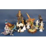 A collection of decorative ceramics including a Beswick model of a pheasant with impressed number to