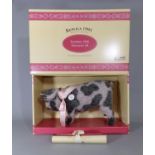 Steiff 1995 replica of the 1926 Spotted Pig (401190) in original box with certificate, limited