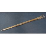 William IV silver poultry skewer with typical hoop handle, maker MC, London 1835, 28cm long, 2.5oz
