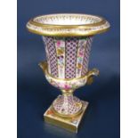 A good quality 19th century two handled urn shaped vase with painted floral sprays and alternating