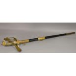 A George VI 1827 pattern Royal Naval sword and scabbard - J A Goodyer RN