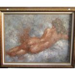 Barton (20th century school) - Study of a recumbent female nude, oil on canvas, painted with thick