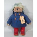 Vintage 1970's Paddington Bear with original hat, duffle coat, wellington boots and 'Darkest Peru'