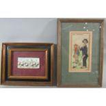 Collection of decorative pictures and prints including a miniature Moghul type painting on ivory