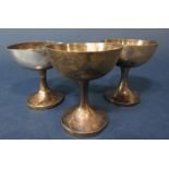 Three Chinese silver goblets, all with inscriptions China Fleet Marathon 1932 second CHC Adams,