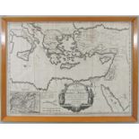 An 18th century Dutch black and white engraved map of the Adriatic, Egypt, Syria, etc, inscribed R &