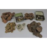 English coinage - mainly mid-20th century, approx 46 six penny pieces, all post 1946, 43 3D coins