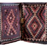 Two similar small Kelim rugs/prayer mats, 60 x 90cm (2)