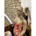 Two similar vintage floorstanding shop mannequins 180cm high approx (af)