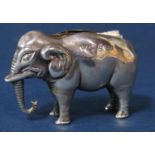 Edwardian silver novelty pin cushion in the form of an elephant, maker S & Co, Birmingham 1905, 65cm