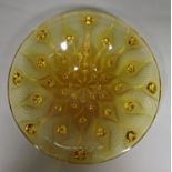 Lalique serpentine amber bowl, decorated with various snakes, 39 cm diameter, original box
