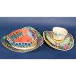 A collection of Rosenthal Studio line ceramics comprising a cup, saucer and tea plate, a dish and