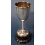 Edwardian silver goblet shaped trophy inscribed 'Quetta Division Rifle Meeting 1907, Officers