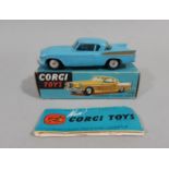 Vintage model car by Corgi no 211 Studebaker 'Golden Hawk' in original box with Corgi leaflet (