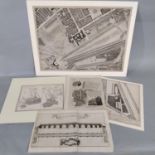 A collection of plans and maps to include St Mary's Le Bone, Finsbury by R Creighton and J Walker, a