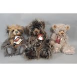 3 Charlie Bears teddies, including 'Charlie 2010' height 46cm, 'Charlie 2013 Year Bear' height