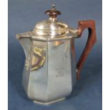 1930s silver octagonal baluster teapot or water pot, maker WM Ltd, Birmingham 1930, 20cm high, 14.