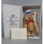 Steiff bear 'First American Teddy' 2003 limited edition no 7478 with customised Steiff eartag,
