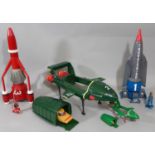 Thunderbird 1, 2 (containing 4) and 3 model vehicles from Thunderbirds TV show, by Carlton, large