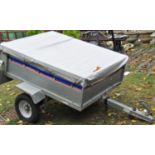 An AMCA Noval two wheeled car trailer, with galvanised body