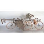 By David Whipp (20th century) - copper and metal steam punk type sculpture of a flying bicycle, 50