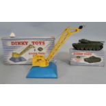 2 boxed Dinky toys: Centurion Tank 651 and Goods Yard Crane 752 (2)