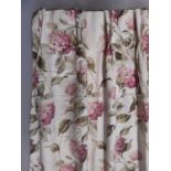 2 pairs extra long curtains with triple pleat heading in Laura Ashley 'Hydrangea' fabric. Lined
