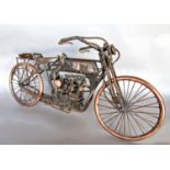 By David Whipp (20th century) - copper and metal steam punk type sculpture of a motorbike, 45 cm