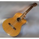 A Gremlin acoustic guitar with parquetry inlay, 98cm long