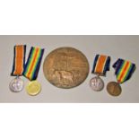 WW1 bronze death plaque Harold Dobson, 2 14-18 War and 2 Victory medals 17228 Private C W Ireland,