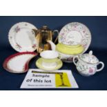 A collection of Royal Worcester Kashmir teawares comprising covered sugar bowl, further sugar