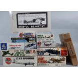 11 model aircraft kits all 1:72 scale of WW2 bombers and all appear un-started, some with sealed