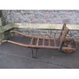 A antique railway porters luggage barrow/truck