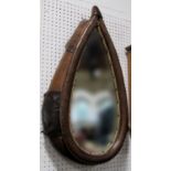 Good quality leather horse collar converted into a wall mirror, the saddle inscribed No. 52, Weit