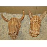 A wicker/basket work horse mask and further example in the form of a bull (2)