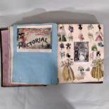 19th century scrap book containing a quantity of clippings, scraps, pictures, etc, with an