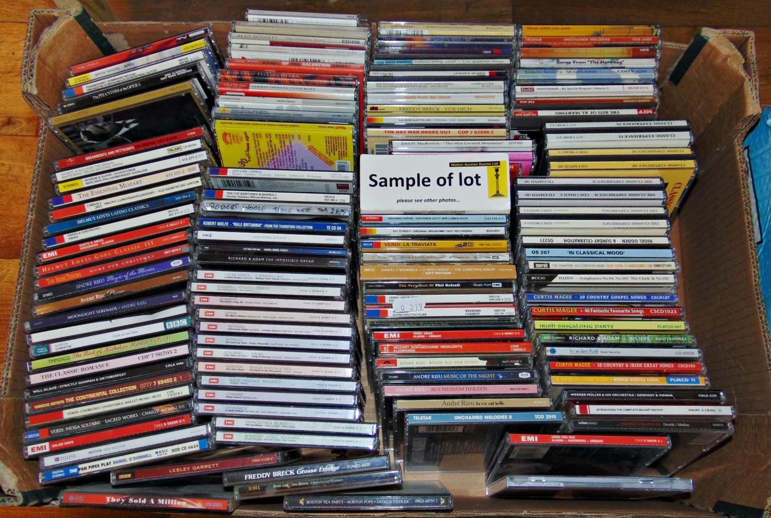 An extensive collection of mixed CDs, mostly classical (5 boxes)