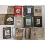 A collection of Beatrix Potter books, many with hand printed and sewn fabric covers, plus Cecily