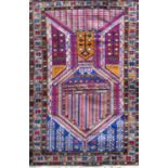 Good quality Persian prayer mat with Islamic temple design, 140 x 90 cm