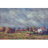 20th century impressionist school - Study of an agricultural worker in a field, indistinctly signed,