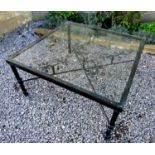 In the manner of Diego Giacometti - Good quality decorative coffee table, bevelled glass top over a