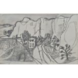 Keith Vaughan (1912-1977) - 'Landscape Under Cliffs', unsigned, inscribed Anthony Hepworth Fine