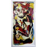 20th century school - Unusual abstract study, gloss paint on board, 114 x 52cm, framed