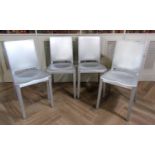 Philippe Starck (B. 1949, French) - set of four Emeco Hudson brushed aluminium dining chairs