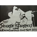 Vintage Siouxsie and The Banshees tour poster, at The Kinema, Dumfermline, 84 x 118cm, framed