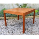 Hans Wegner teak coffee table, of square form stamped to base Andr. Tuc. Design Hans J Wegner,