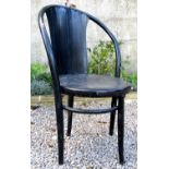 Michael Thonet D47 bentwood café chair, with panelled back and seat (af)